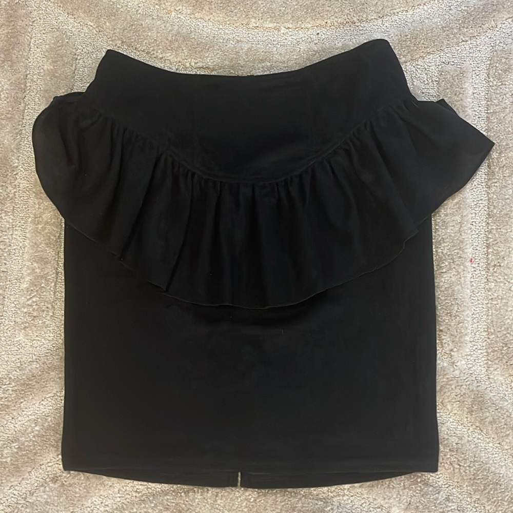 NYP ruffle layered black lightweight skirt zipper back 12